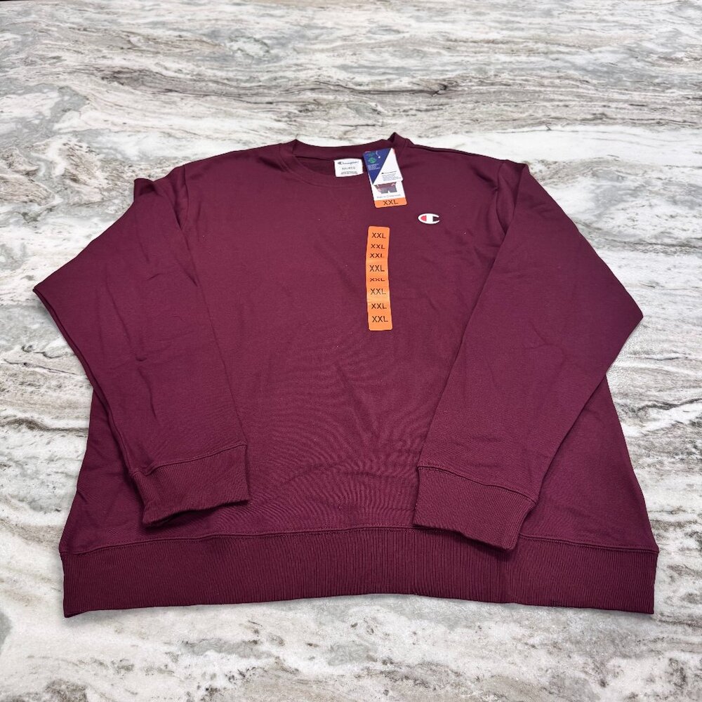 NWT Champion Knit Sweatshirt Men's XXL Red/Maroon Crewneck